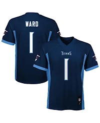 Outerstuff Big Boys and Girls Cameron Ward Navy Tennessee Titans Replica Player Jersey
