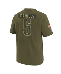 Nike Big Boys and Girls Jayden Daniels Olive Washington Commanders 2025 Salute to Service Name Number T-Shirt