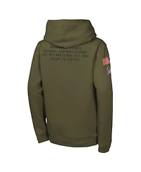 Nike Big Boys and Girls Olive Minnesota Vikings 2025 Salute to Service Club Fleece Hoodie