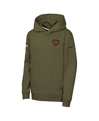 Nike Big Boys and Girls Olive Washington Commanders 2025 Salute to Service Club Fleece Hoodie