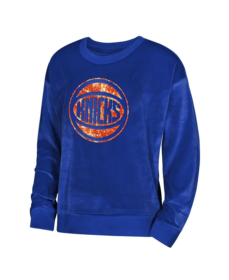 Outerstuff Big Boys and Girls Blue New York Knicks Step Back Sweatshirt