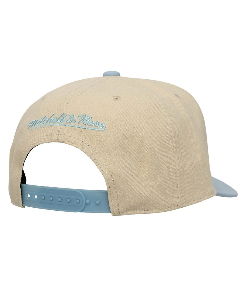 Mitchell & Ness Men's Cream/Light Blue Minnesota United Fc Upside Down Pro Pinch Snapback Hat