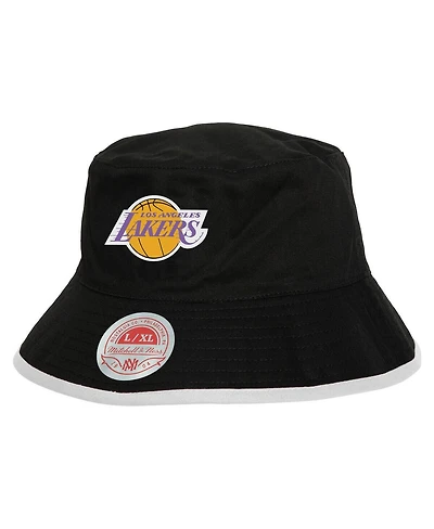 Mitchell & Ness Men's Black/Light Blue Los Angeles Lakers Flip It Reversible Bucket Hat