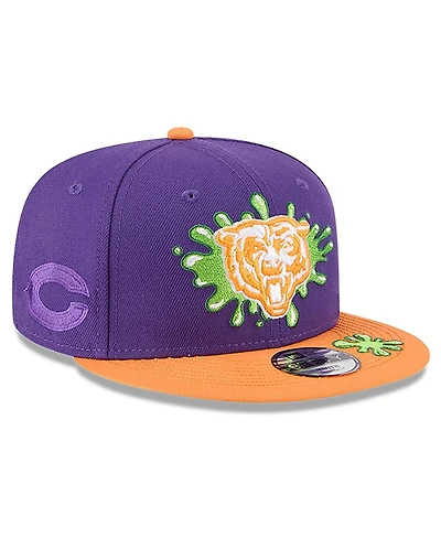 New Era Big Boys and Girls Purple/Orange Chicago Bears Nickelodeon Slime 9FIFTY Snapback Hat