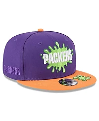 New Era Big Boys and Girls Purple/Orange Green Bay Packers Nickelodeon Slime 9FIFTY Snapback Hat