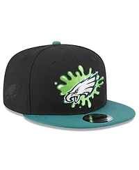 New Era Men's Black/Midnight Green Philadelphia Eagles Nickelodeon Slime 9FIFTY Snapback Hat