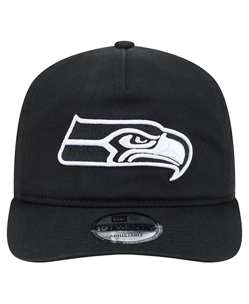 New Era Men's Black/White Seattle Seahawks 19TWENTY Adjustable Hat