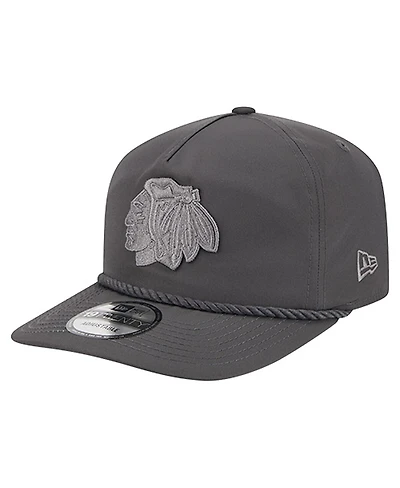 New Era Men's Graphite Chicago Blackhawks Tonal Rope 19TWENTY Adjustable Hat