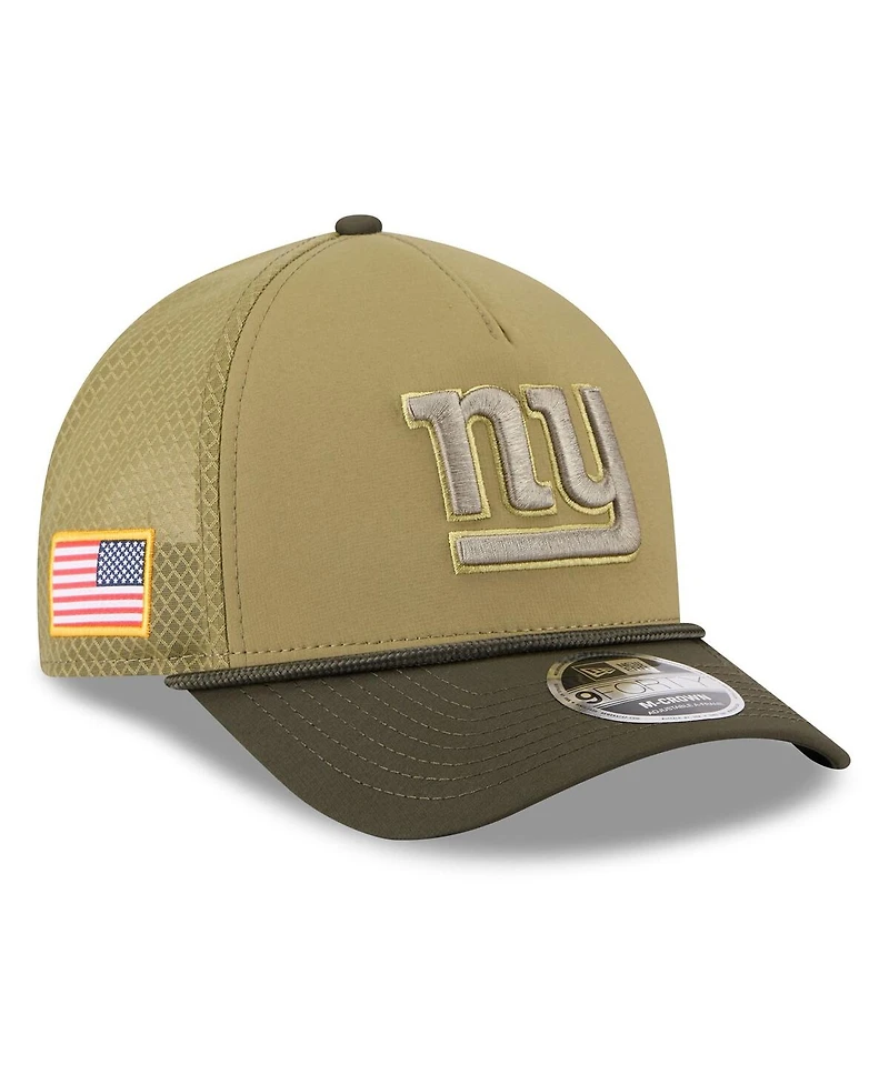 New Era Men's Green New York Giants 2025 Salute to Service 9FORTY A-Frame M-Crown Adjustable Hat