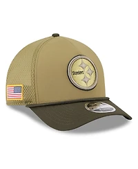 New Era Men's Green Pittsburgh Steelers 2025 Salute to Service 9FORTY A-Frame M-Crown Adjustable Hat