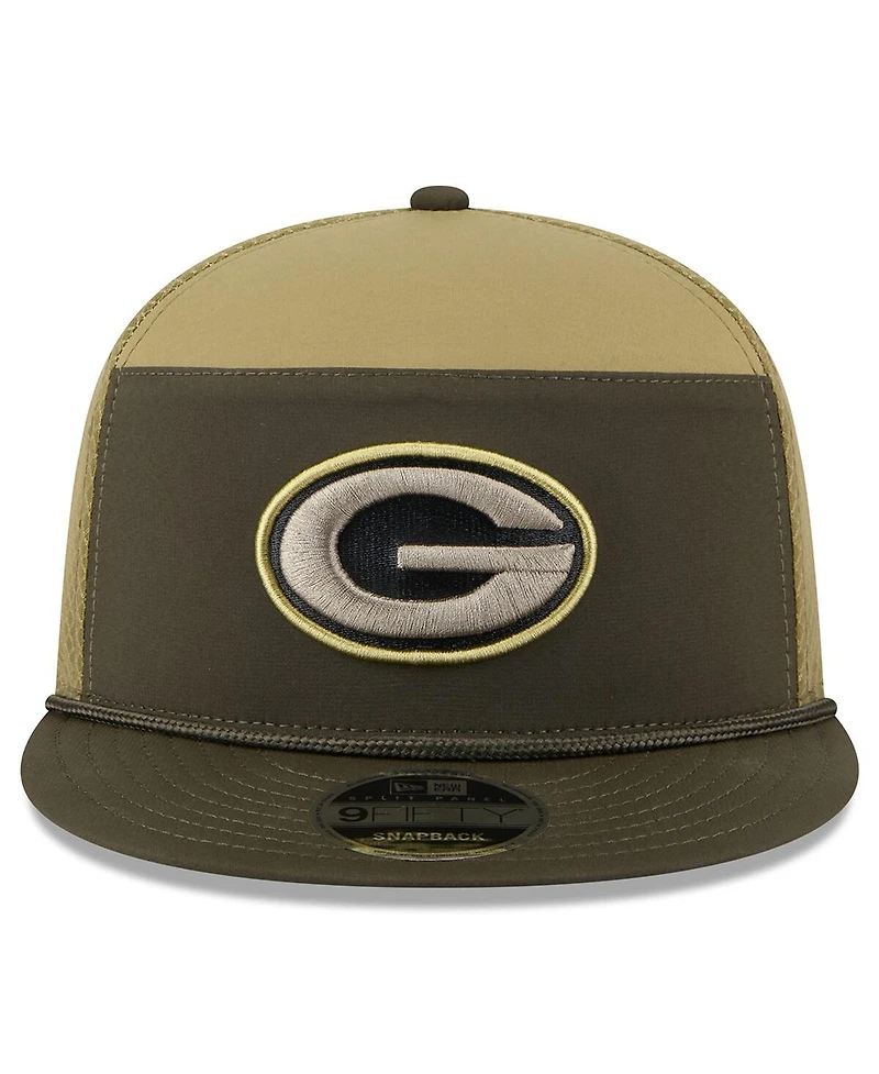 New Era Men's Dark Green Green Bay Packers 2025 Salute to Service Split Panel 9FIFTY Snapback Hat