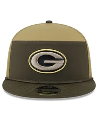 New Era Men's Dark Green Green Bay Packers 2025 Salute to Service Split Panel 9FIFTY Snapback Hat