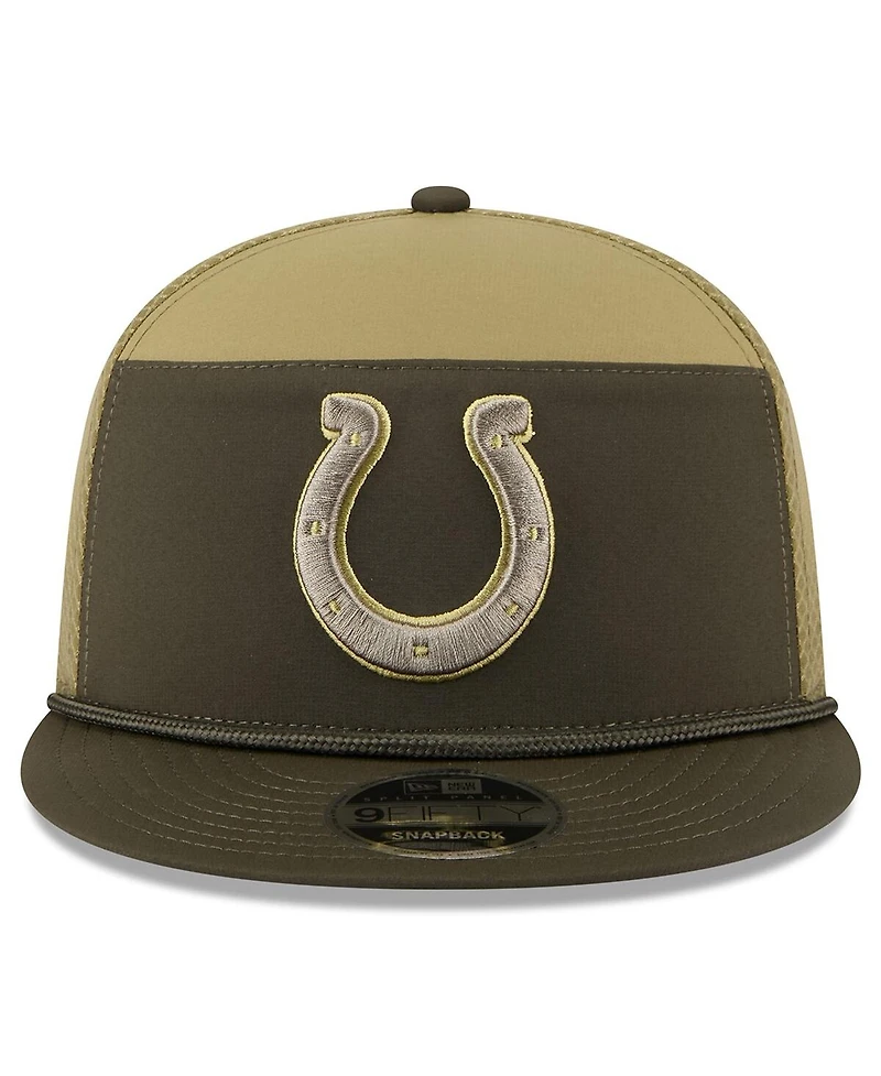 New Era Men's Dark Green Indianapolis Colts 2025 Salute to Service Split Panel 9FIFTY Snapback Hat