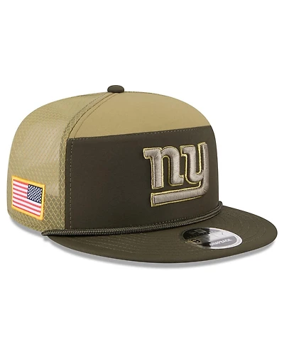 New Era Men's Dark Green New York Giants 2025 Salute to Service Split Panel 9FIFTY Snapback Hat