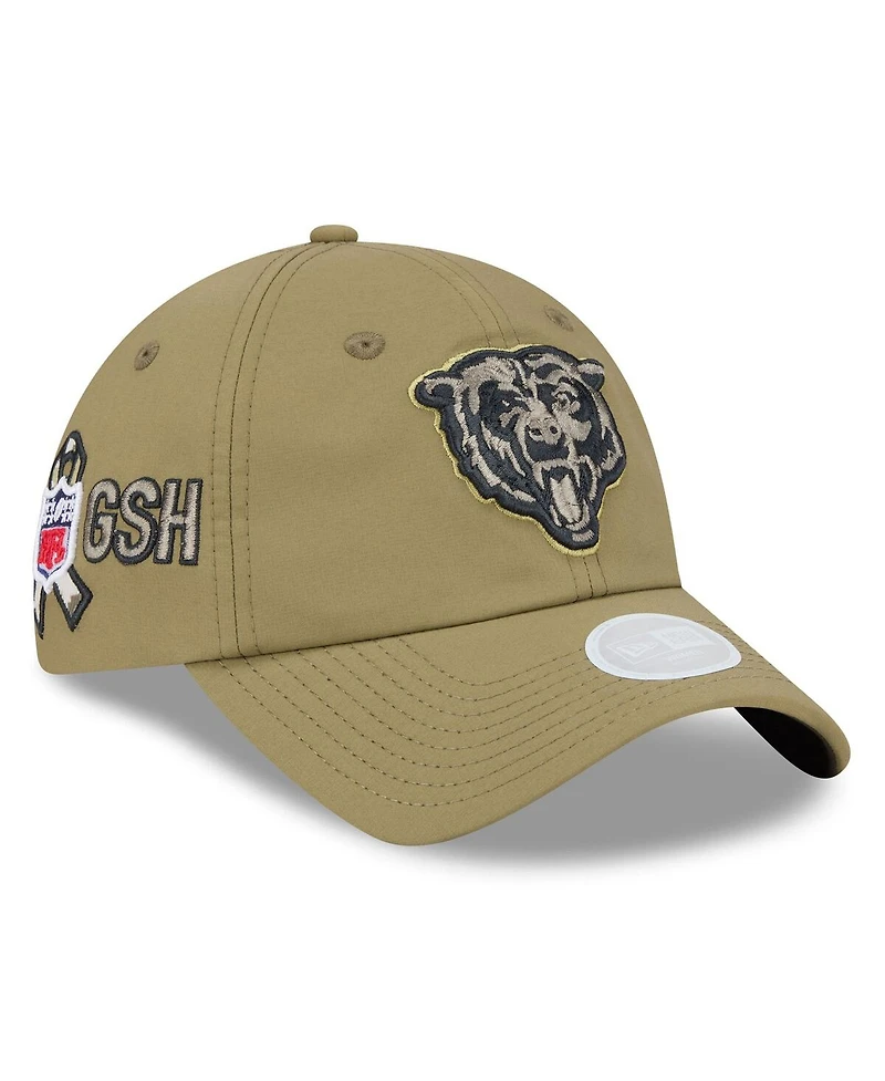 New Era Women's Green Chicago Bears 2025 Salute to Service Pony Tail Adjustable Hat
