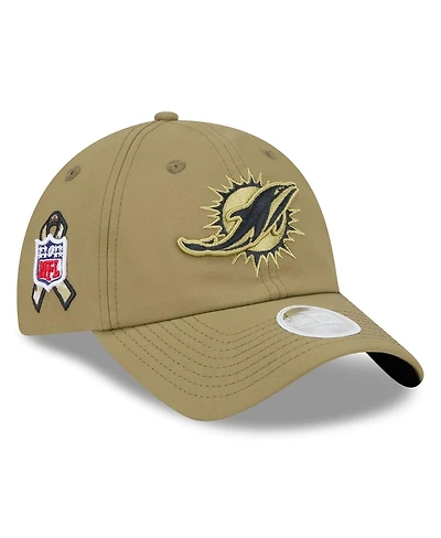 New Era Women's Green Miami Dolphins 2025 Salute to Service Pony Tail Adjustable Hat