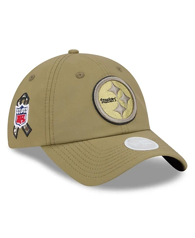 New Era Women's Green Pittsburgh Steelers 2025 Salute to Service Pony Tail Adjustable Hat