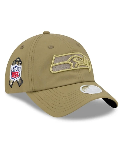 New Era Women's Green Seattle Seahawks 2025 Salute to Service Pony Tail Adjustable Hat