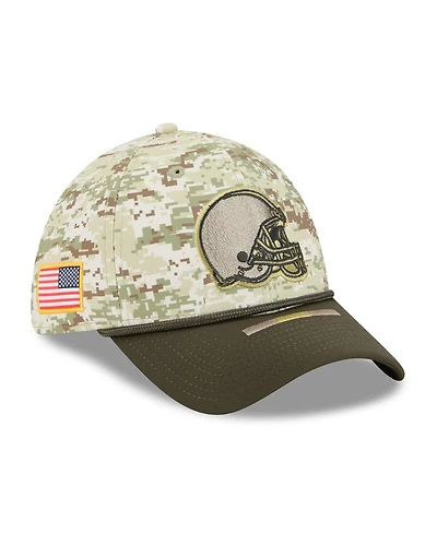 New Era Men's Camo/Dark Green Cleveland Browns 2025 Salute to Service 39THIRTY Flex Hat