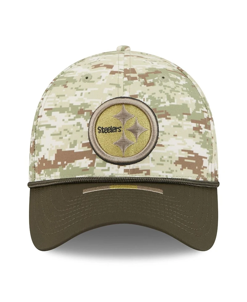 New Era Men's Camo/Dark Green/Dark Green Pittsburgh Steelers 2025 Salute to Service 39THIRTY Flex Hat