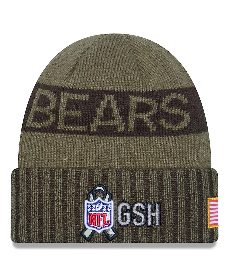 New Era Men's Dark Green Chicago Bears 2025 Salute to Service Cuffed Knit Hat