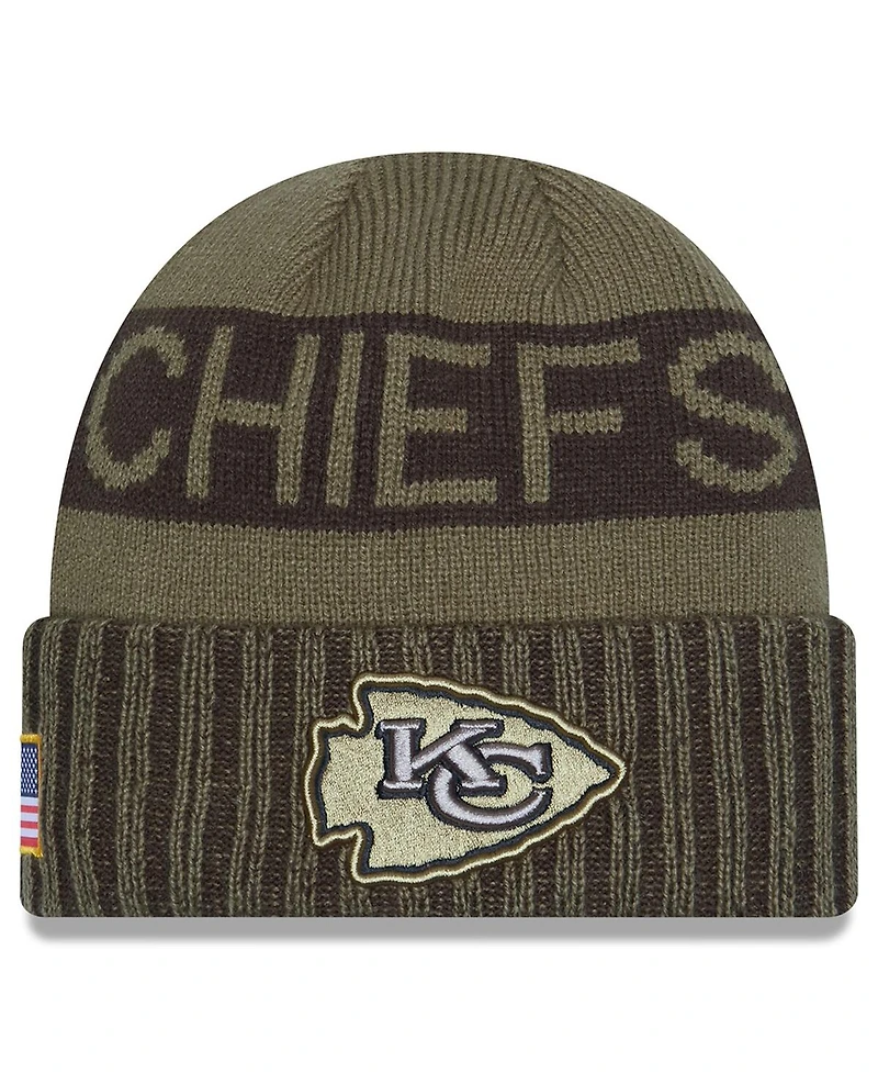 New Era Men's Dark Green Kansas City Chiefs 2025 Salute to Service Cuffed Knit Hat