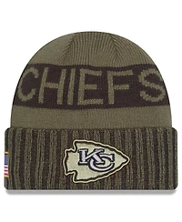New Era Men's Dark Green Kansas City Chiefs 2025 Salute to Service Cuffed Knit Hat