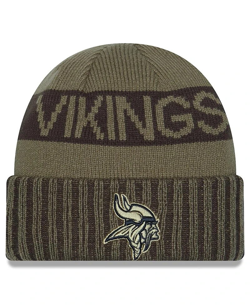New Era Men's Dark Green Minnesota Vikings 2025 Salute to Service Cuffed Knit Hat