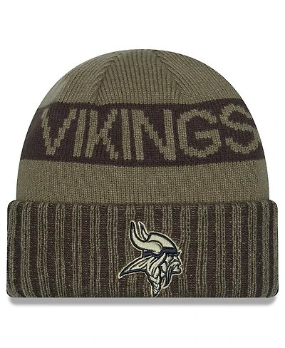 New Era Men's Dark Green Minnesota Vikings 2025 Salute to Service Cuffed Knit Hat
