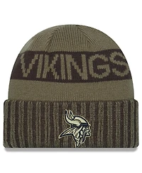 New Era Men's Dark Green Minnesota Vikings 2025 Salute to Service Cuffed Knit Hat