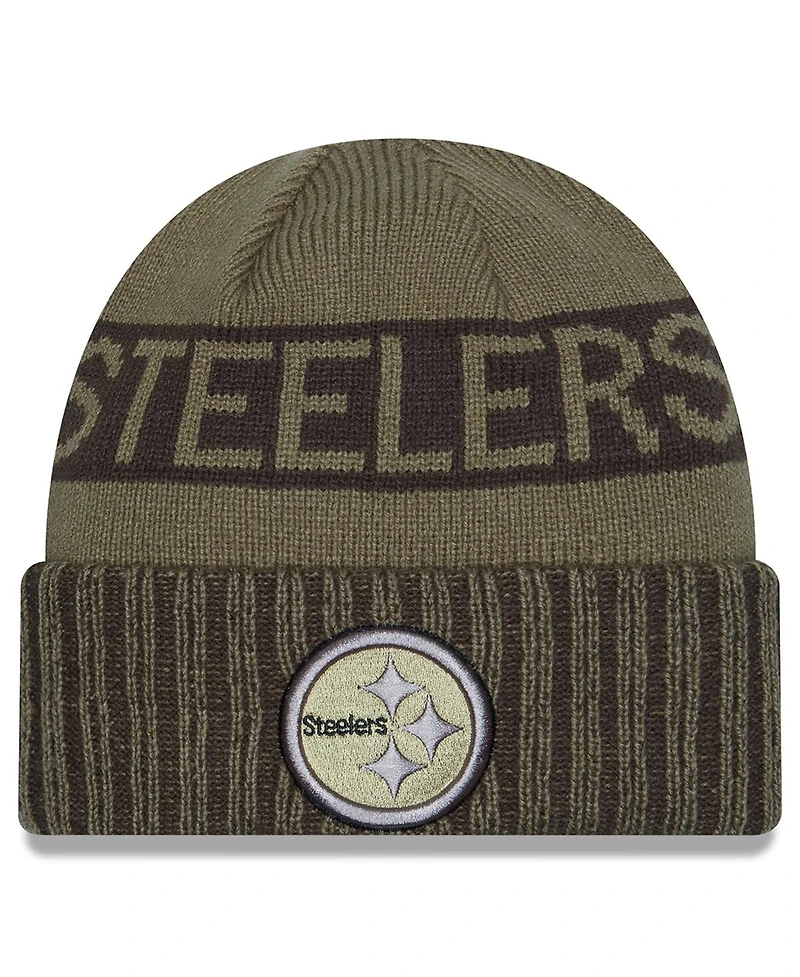 New Era Men's Dark Green Pittsburgh Steelers 2025 Salute to Service Cuffed Knit Hat