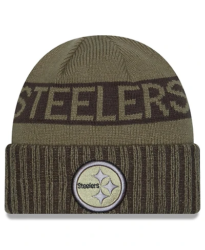 New Era Men's Dark Green Pittsburgh Steelers 2025 Salute to Service Cuffed Knit Hat