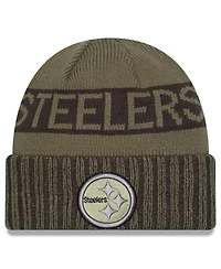 New Era Men's Dark Green Pittsburgh Steelers 2025 Salute to Service Cuffed Knit Hat