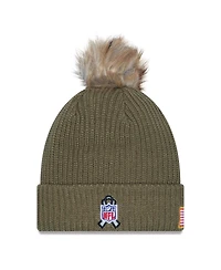 New Era Women's Dark Green Dallas Cowboys 2025 Salute to Service Cuffed Knit with Pom Hat