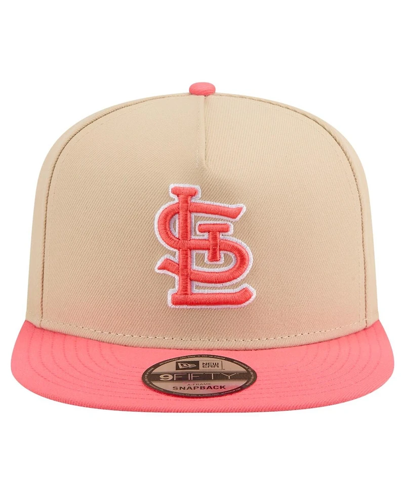 New Era Men's Light Beige/ St. Louis Cardinals Color Pack A-Frame 9FIFTY Snapback Hat
