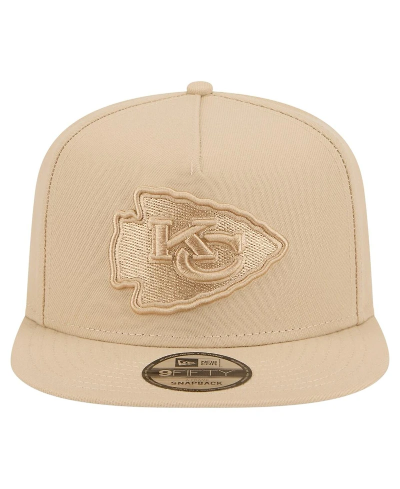 New Era Men's Light Beige Kansas City Chiefs Color Pack A-Frame 9FIFTY Snapback Hat