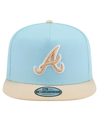 New Era Men's Light Blue/Light Beige Atlanta Braves Color Pack A-Frame 9FIFTY Snapback Hat