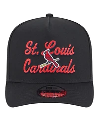 New Era Men's Black St. Louis Cardinals Chainstitch 9FIFTY A-Frame Snapback Hat