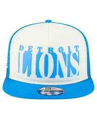 New Era Men's Cream/Blue Detroit Lions Cutout A-Frame 9FIFTY Snapback Hat