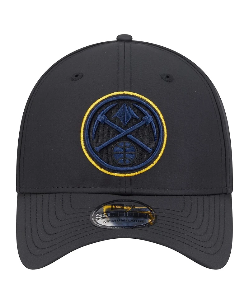 New Era Men's Black Denver Nuggets Night 39THIRTY Flex Hat
