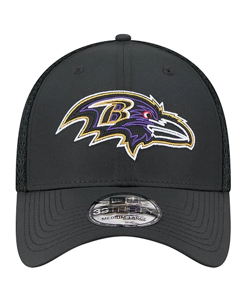 New Era Men's Black Baltimore Ravens Outline 39THIRTY Flex Hat