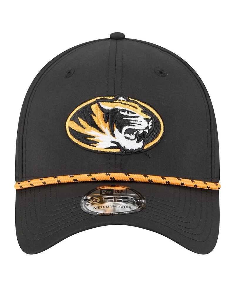 New Era Men's Black Missouri Tigers Rope 39THIRTY Flex Hat