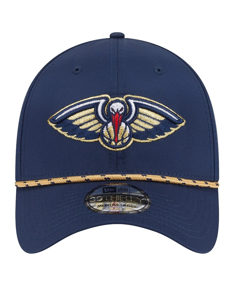 New Era Men's Navy Orleans Pelicans Featherweight Poly Rope Flex 39Thirty Hat