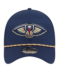 New Era Men's Navy Orleans Pelicans Featherweight Poly Rope Flex 39Thirty Hat