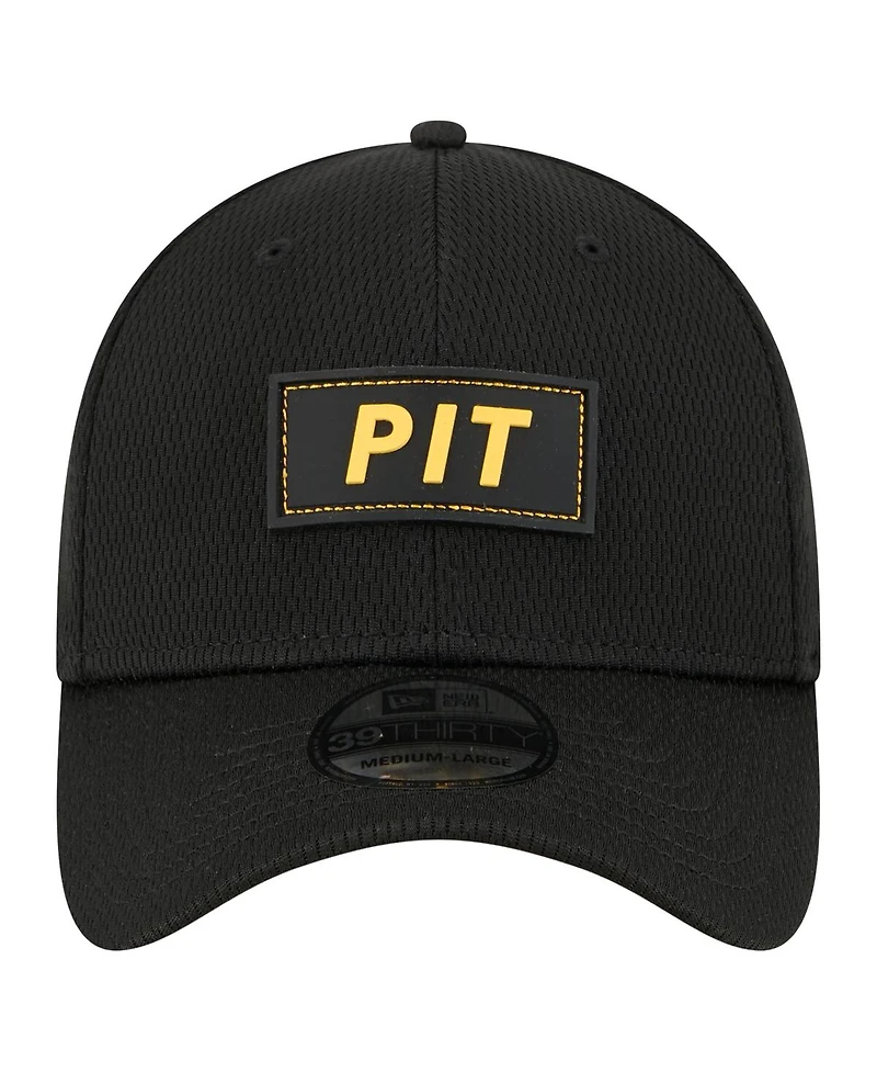 New Era Men's Black Pittsburgh Steelers Scoreboard 39THIRTY Flex Hat
