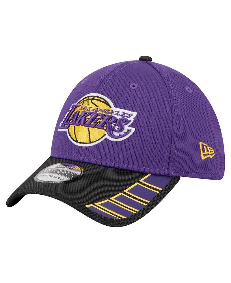 New Era Men's Purple Los Angeles Lakers Visor Hit 39THIRTY Flex Hat