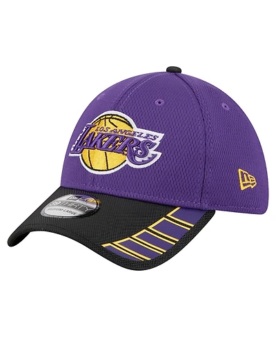 New Era Men's Purple Los Angeles Lakers Visor Hit 39THIRTY Flex Hat