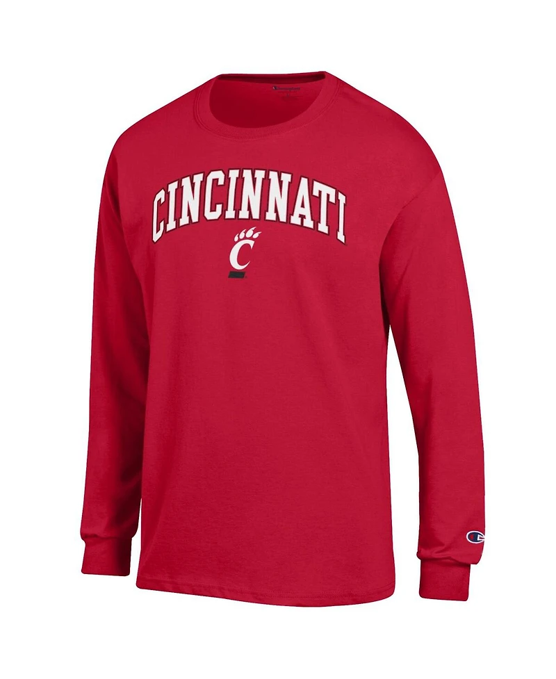 Champion Men's Red Cincinnati Bearcats Arch Over Logo Long Sleeve T-Shirt