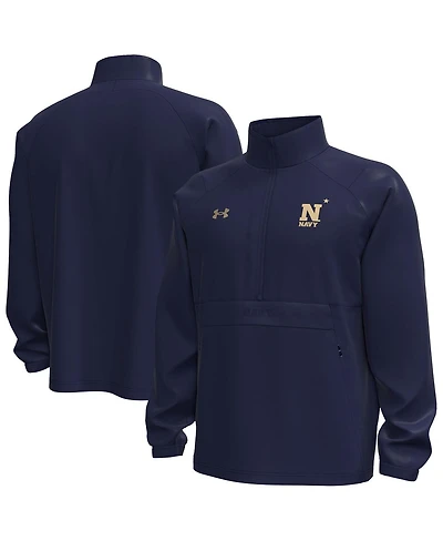 Under Armour Men's Navy Midshipmen Unstoppable Woven Anorak Storm Tech Half-Zip Jacket Hoodie