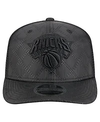 New Era Men's Black New York Knicks Quilted Nylon 9SEVENTY Trucker Adjustable Hat